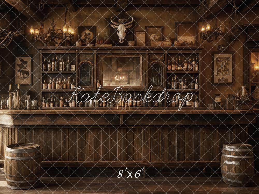 Kate Western Saloon Bar Interior Fleece Backdrop Designed by Emetselch