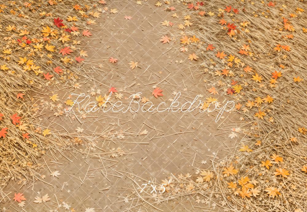 Kate Autumn Leaves Straw Texture Backdrop Designed by Emetselch -UK