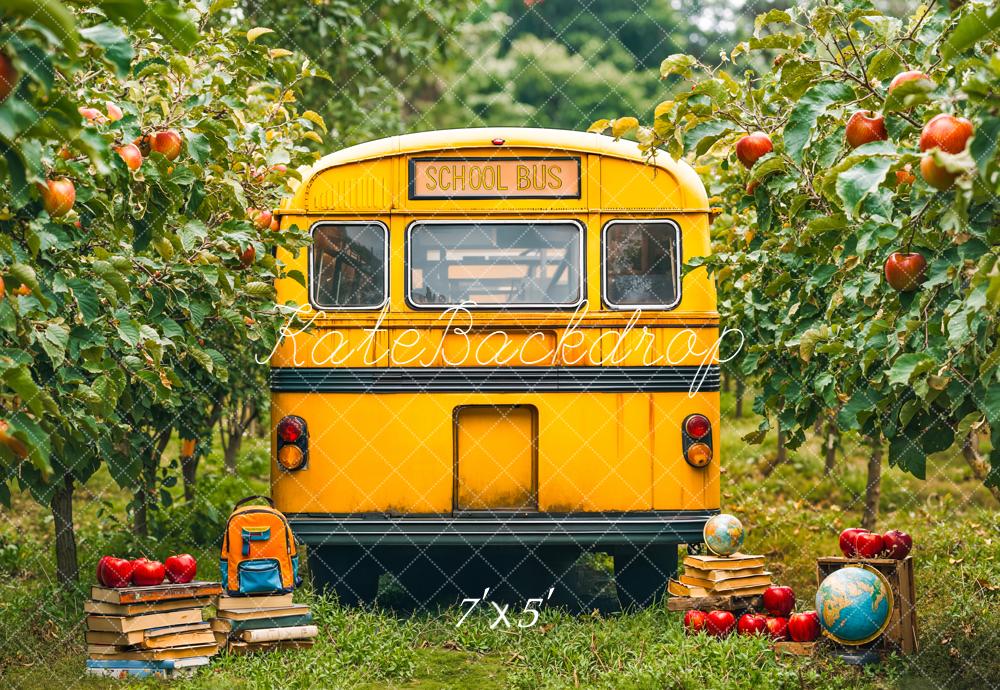 Kate Back To School Bus Orchard Apples Backdrop Designed by Emetselch