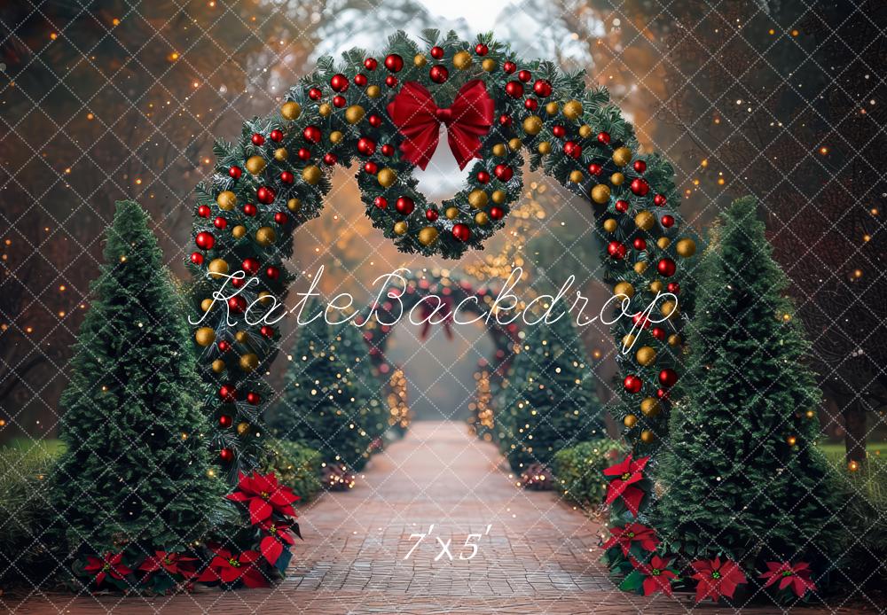 Kate Christmas Arch Garland Pine Trees Backdrop Designed by Mini MakeBelieve