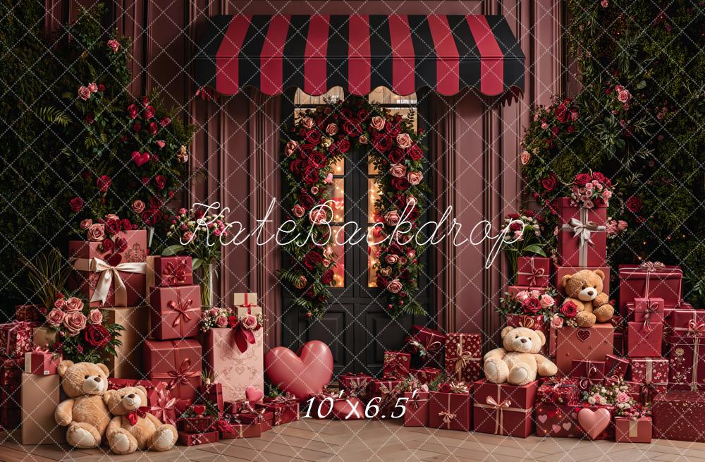 Kate Valentines Gifts Roses Doorway Fleece Backdrop Designed by Emetselch