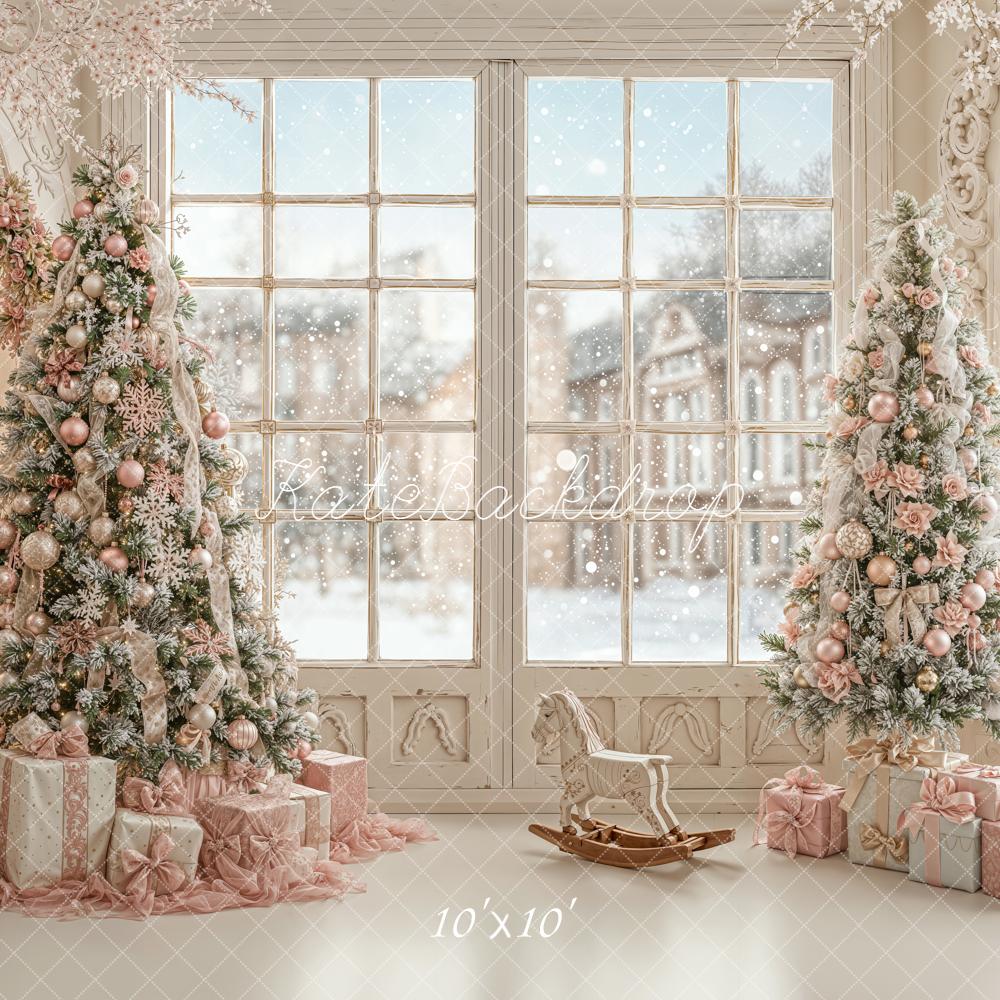Kate Christmas Trees Window Winter Backdrop Designed by Emetselch -UK
