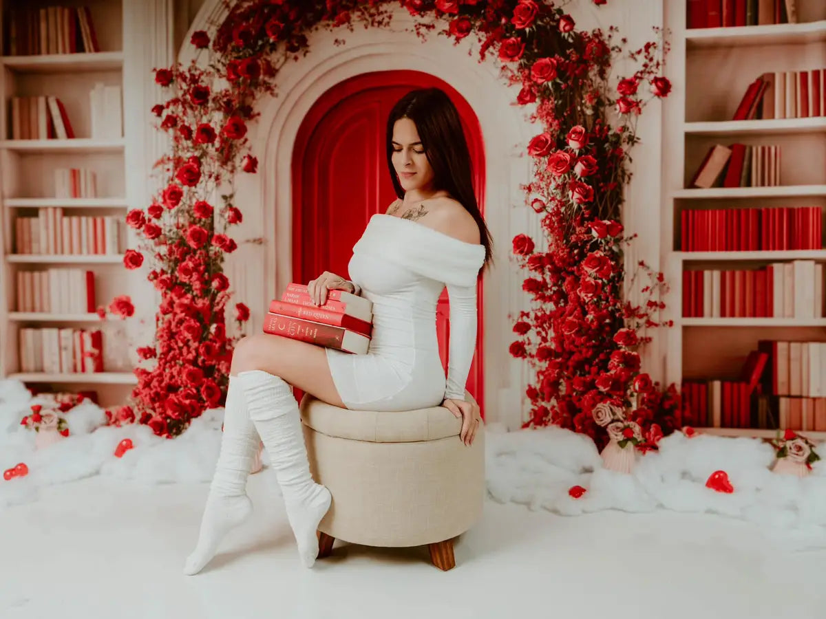 Kate Arch Rose Bookshelf Backdrop Designed by Chain Photography -UK