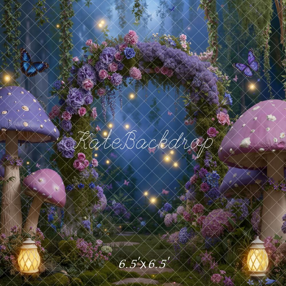 Kate Fairy Fantasy Arch Mushrooms Lanterns Backdrop Designed by Emetselch