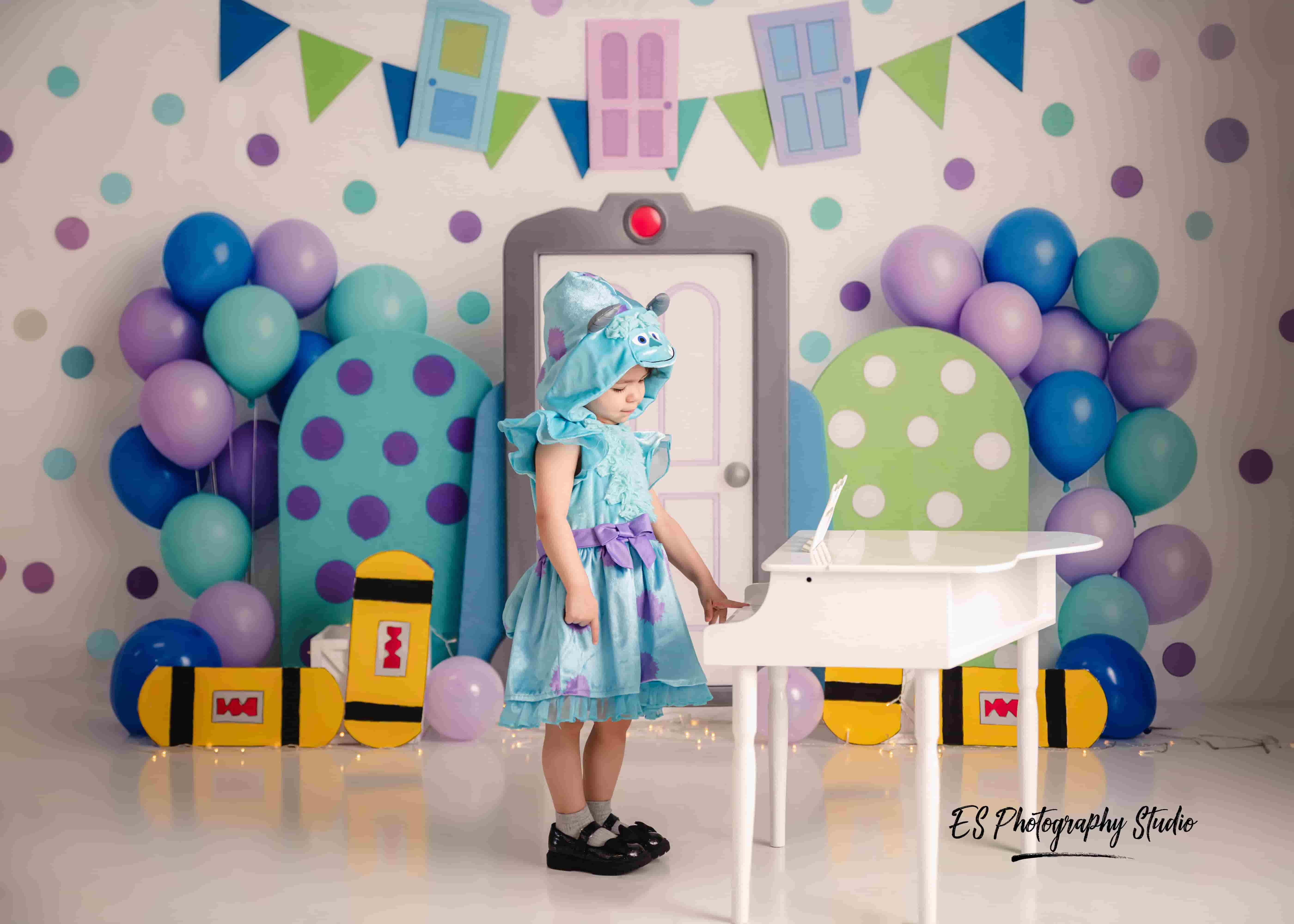 Kate Cake Smash Monster Door Balloons Backdrop Designed by Mini MakeBelieve -UK