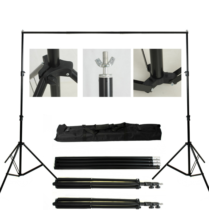 Kate Equipment 8.5x10ft&10x10ft Black Aluminum Backdrops Stand (3cm Thick)