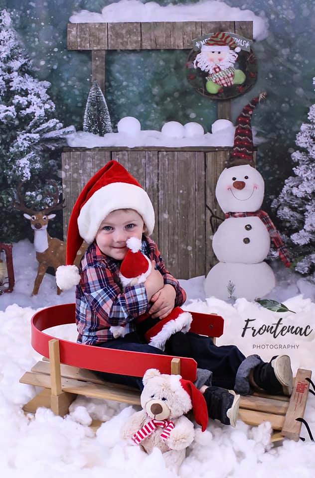 Kate Winter Christmas Backdrop with Snowman for Portrait Designed by Jia Chan Photography