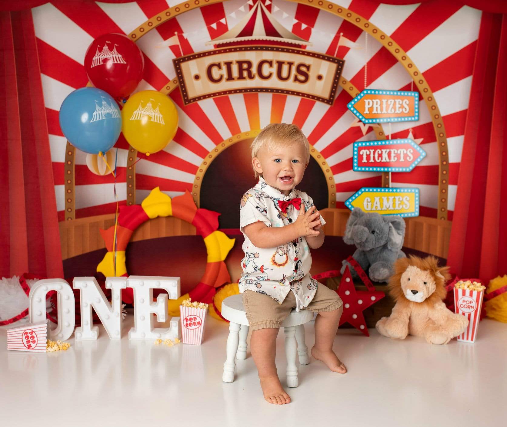 Kate Children Circus Stage Red Backdrop for Photography
