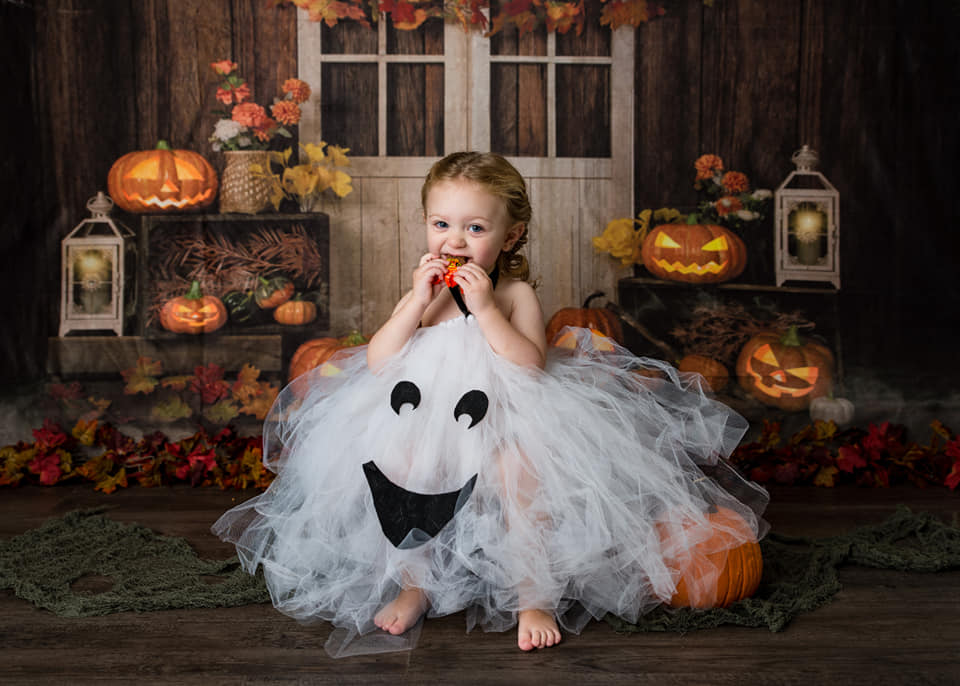 Kate Autumn/Thanksgiving Pumpkins Lights Backdrop Designed by Jia Chan Photography -UK