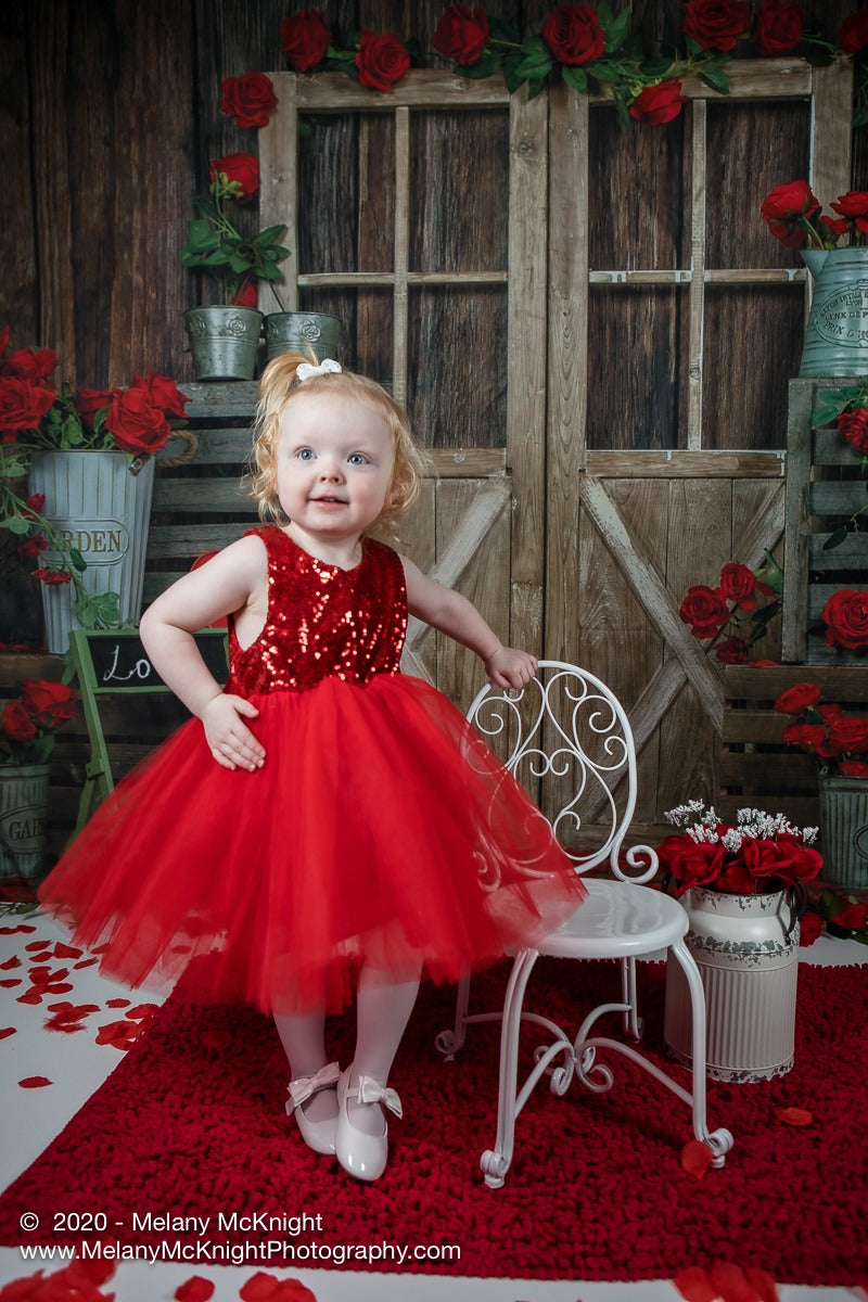 Kate Valentine's Day Rose Wood Door Backdrop Designed by Emetselch -UK