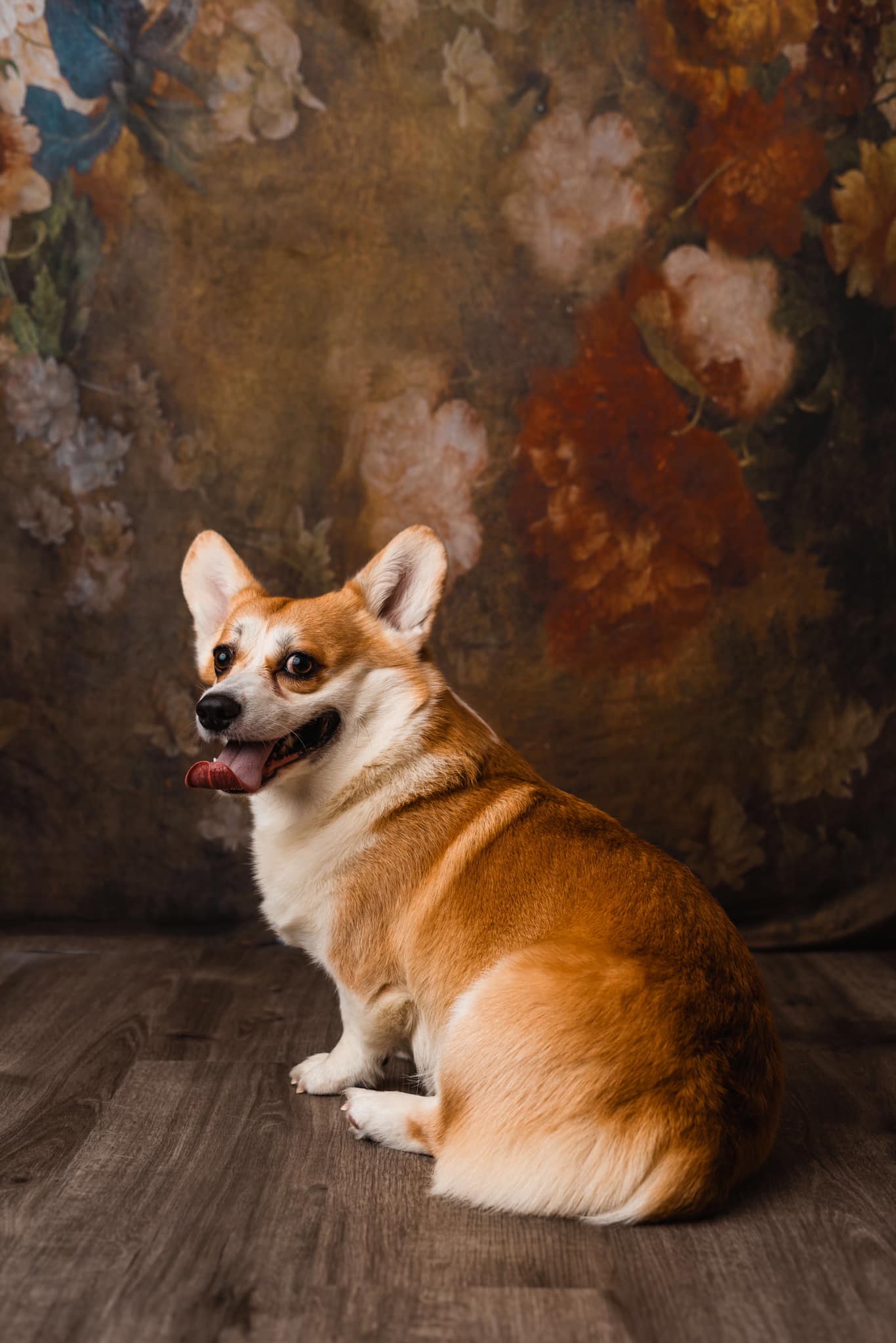 Kate Fine Art Retro Brown Flowers Backdrop for Photography -UK