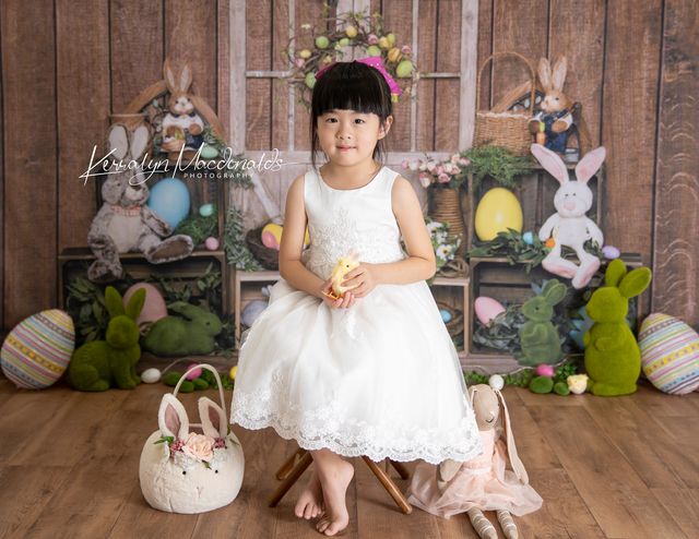 Kate Easter Bunny Egg Wood Door Backdrop Designed by Emetselch -UK