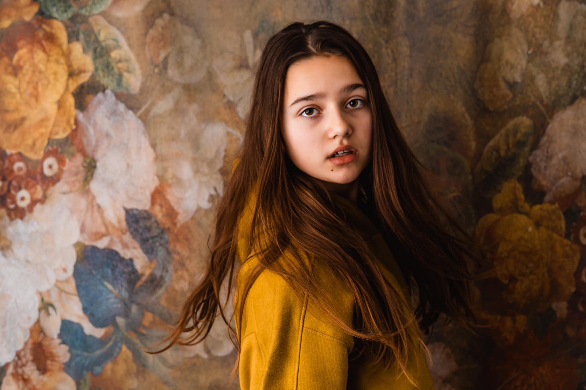 Kate Fine Art Retro Brown Flowers Backdrop for Photography -UK