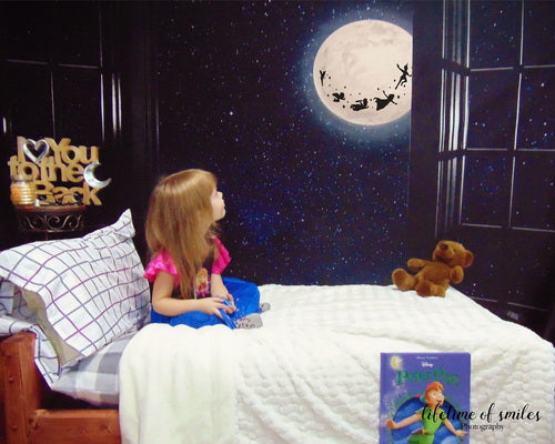 Kate Window Night with Moon and Star View Backdrop Designed By Jerry_Sina