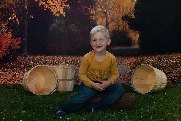 Kate Autumn Golden Leaves Backdrop Designed by Rose Abbas -UK