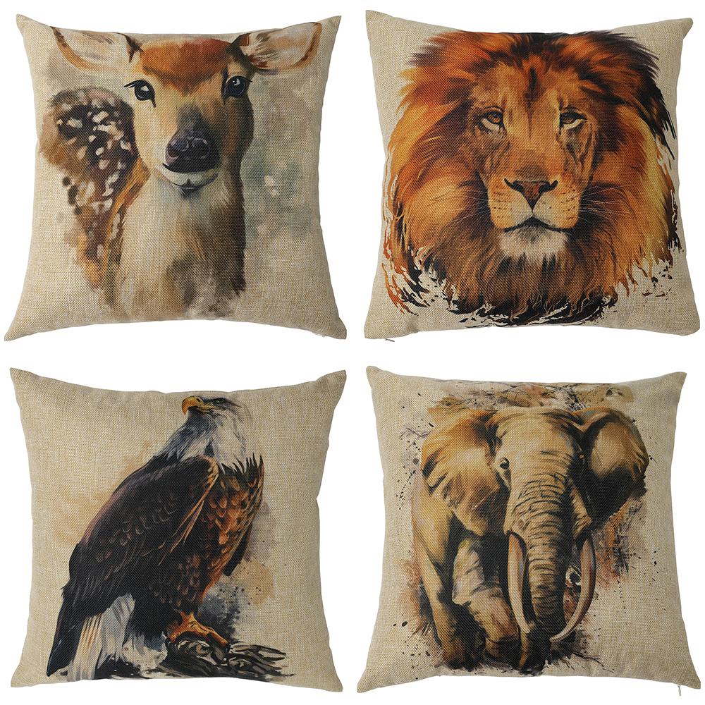Kate 4 Packs Animal Pattern Pillow Cushion Cases 18 x 18 Inches - Kate backdrops UK