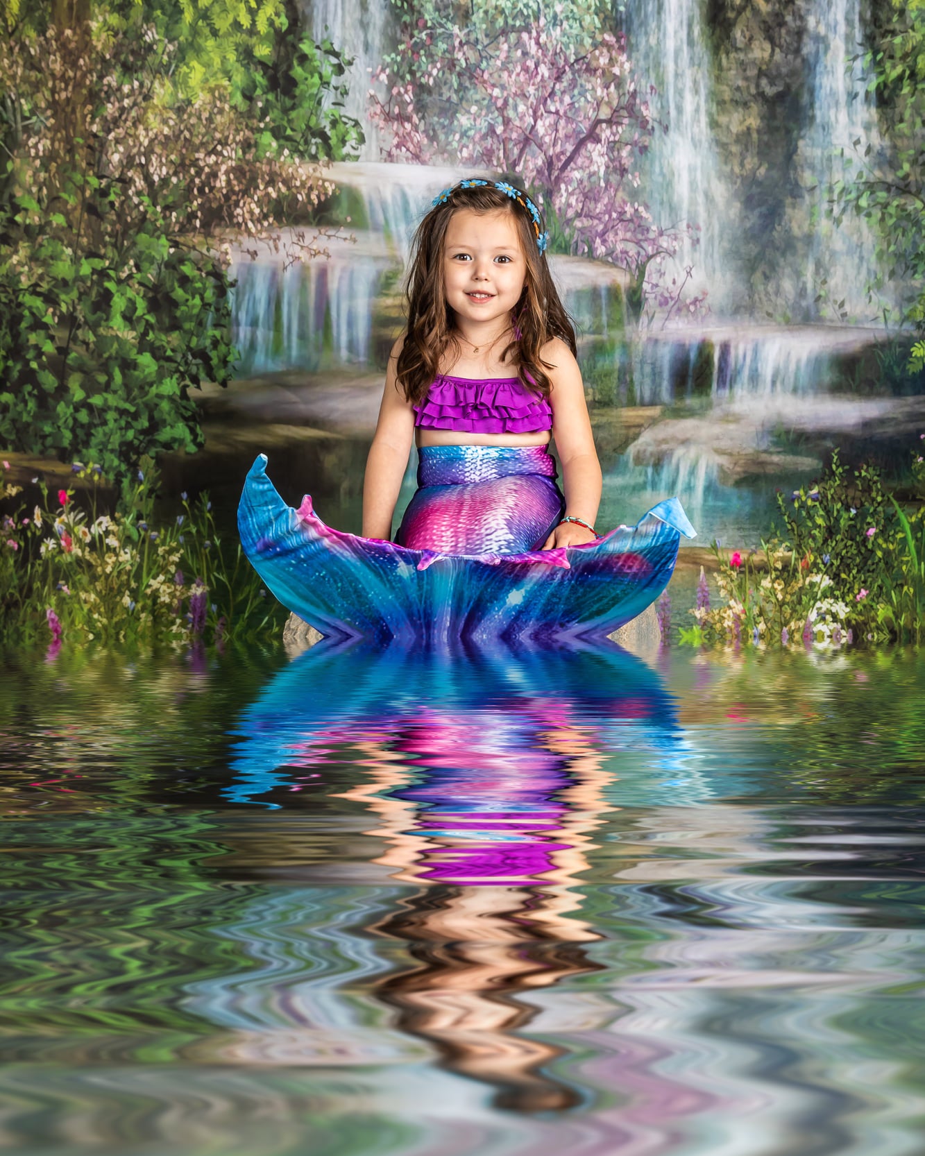 Kate Mermaid Stream Water Spring Backdrop