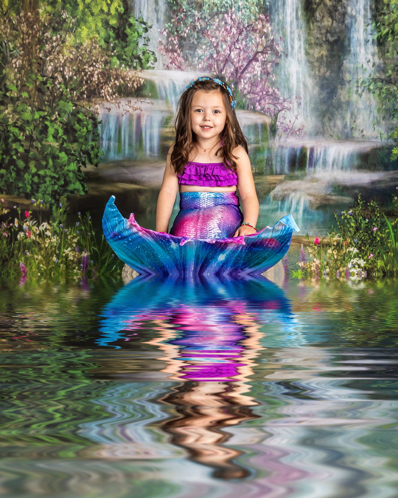 Kate Mermaid Stream Water Spring Backdrop -UK