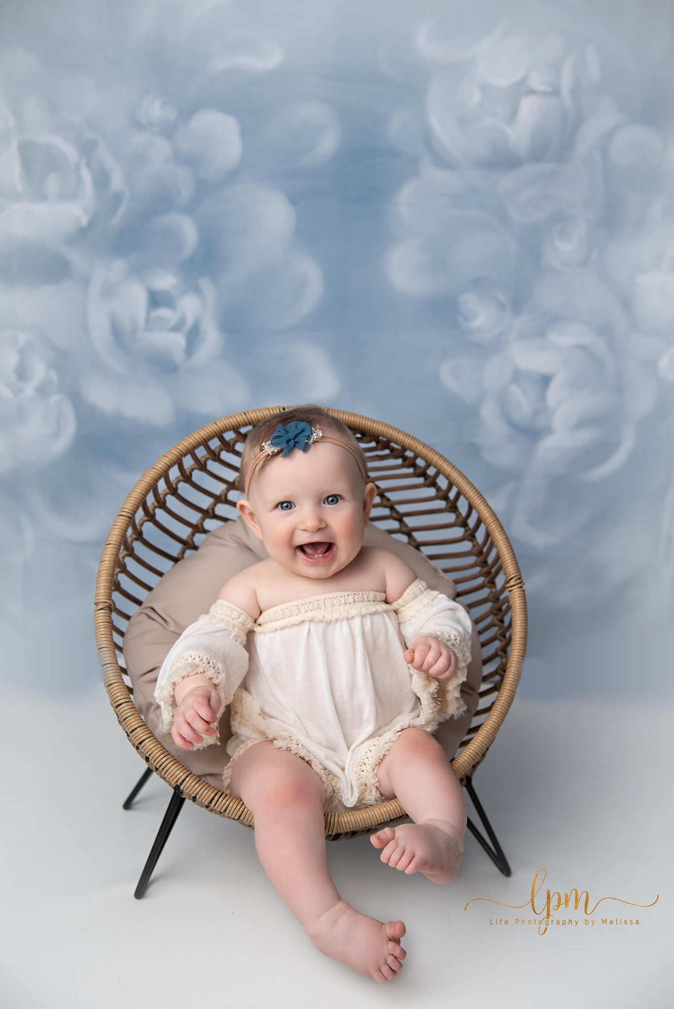 Kate Fine Art Gray Blue Flower Texture Backdrop Designed by GQ -UK