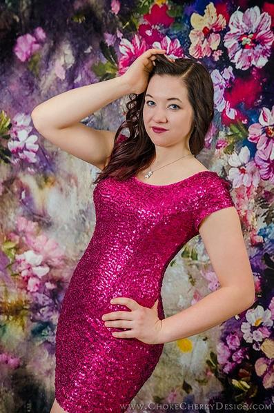 Kate Pink Flower Dark Color Backdrops for Photography