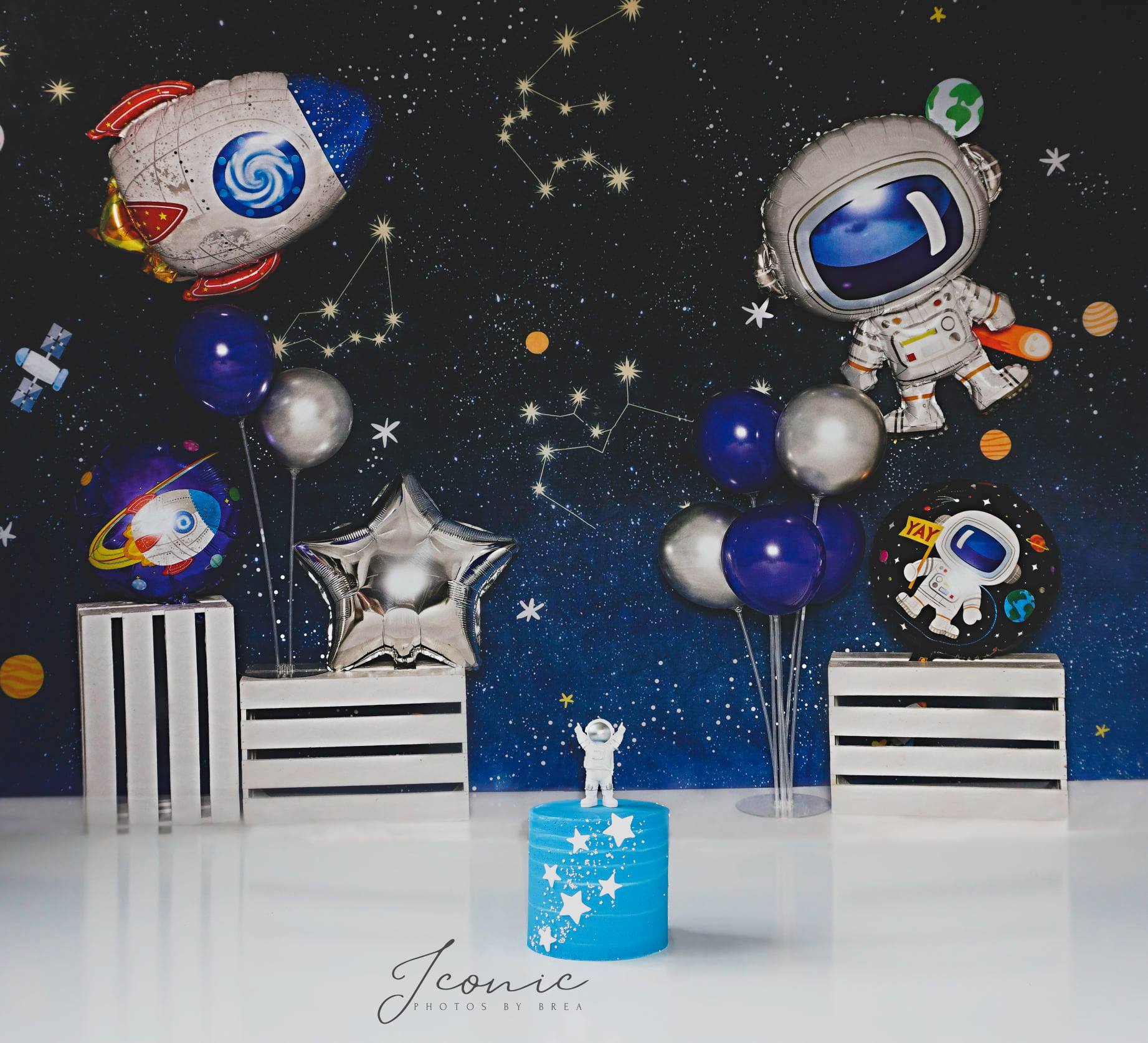 Kate Children Cake Smash Astronaut Universe Backdrop Designed by Emetselch