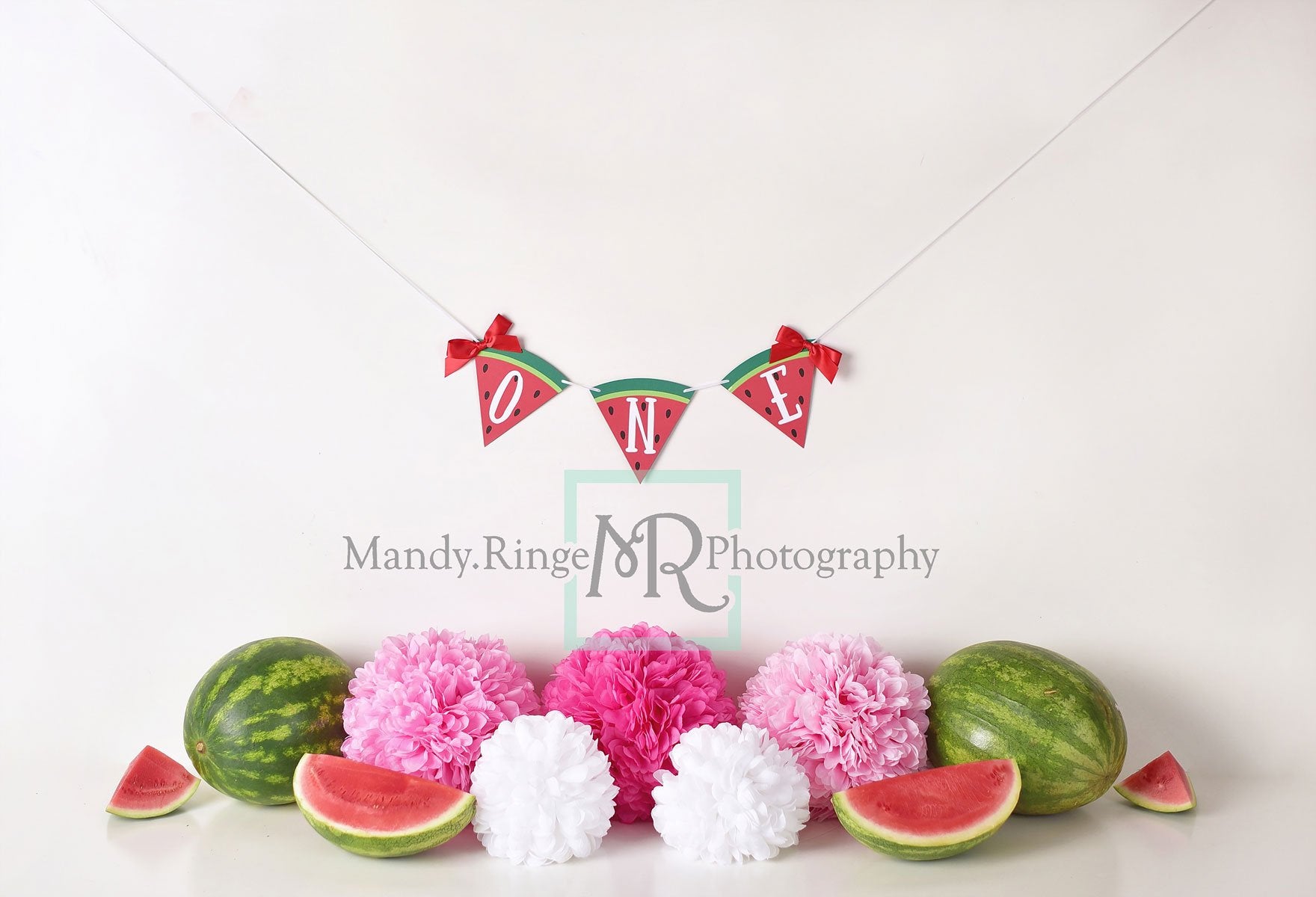 Kate Summer Watermelon 1st Birthday Backdrop Designed by Mandy Ringe Photography