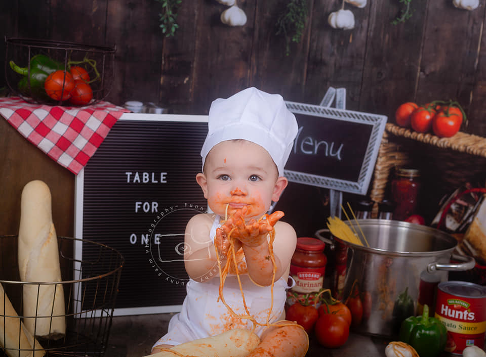 Kate Cake Smash Wood Kitchen Backdrop Designed By Rose Abbas -UK