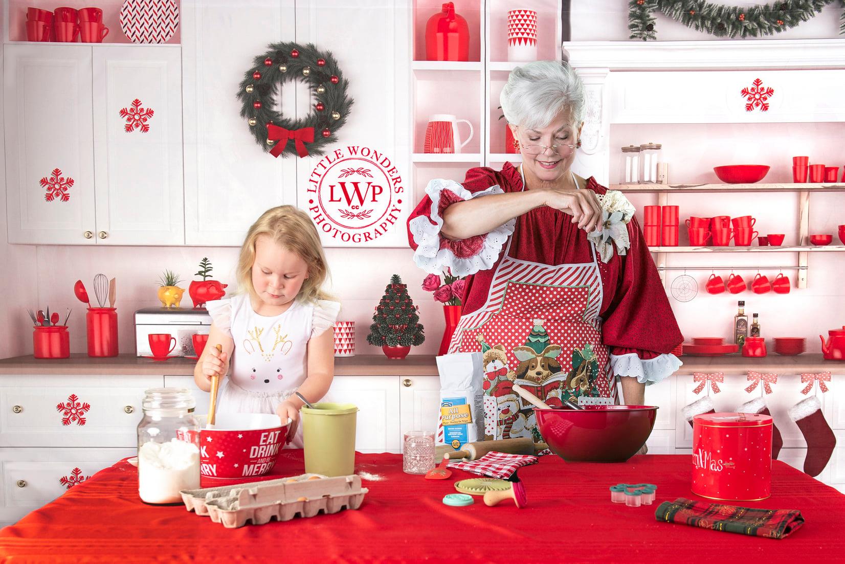 Kate White Christmas Kitchen Backdrop Designed by Prettyspace -UK