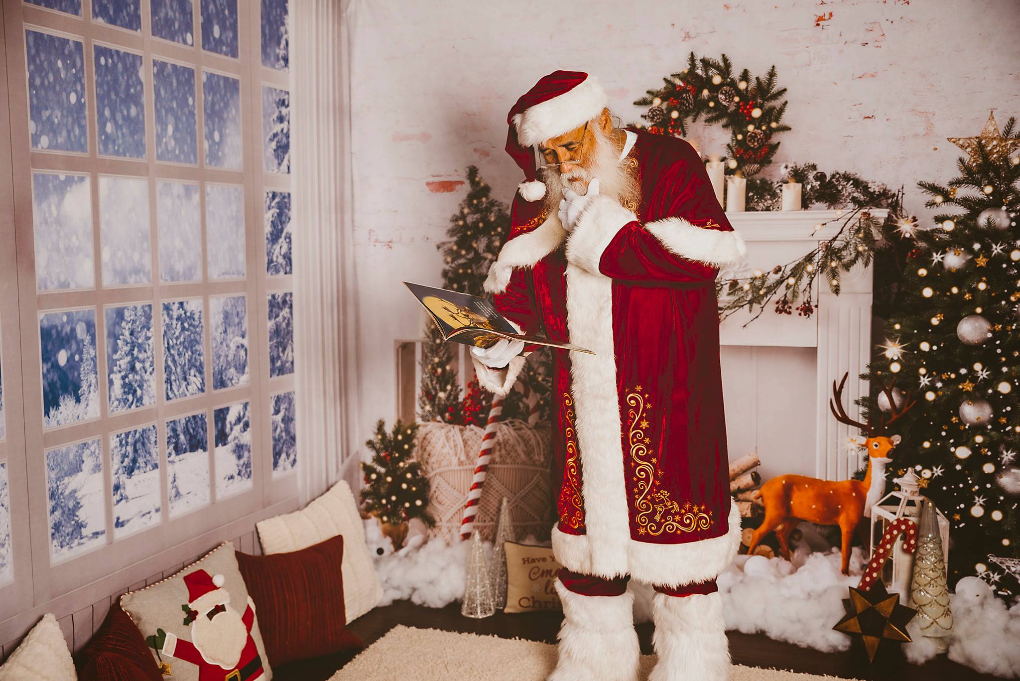 Kate Christmas Snow Backdrop Room Set -UK