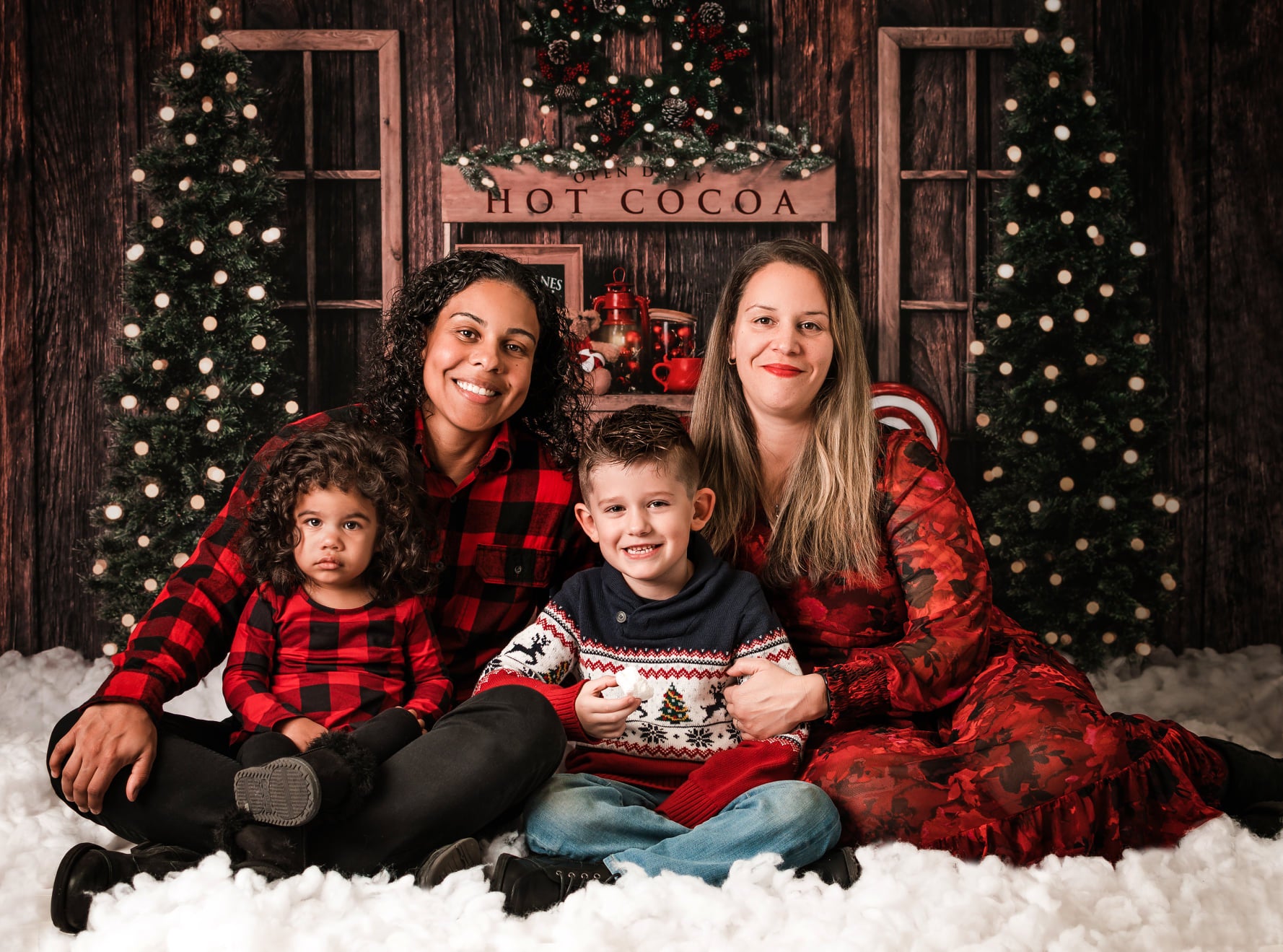 Kate Christmas Hot Cocoa Wooden Winter Backdrop Designed by Emetselch