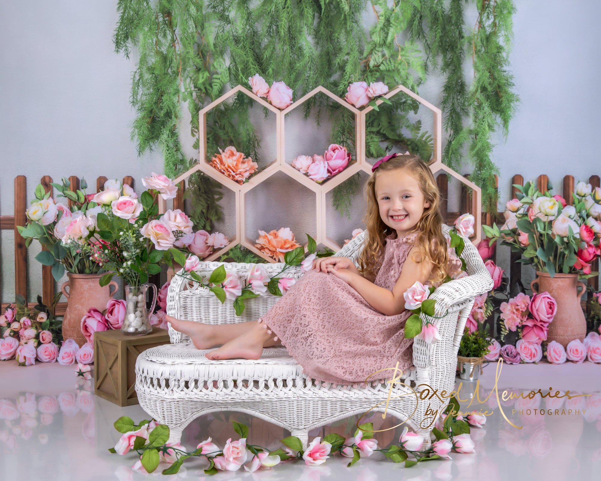 Kate Spring Cake Smash Floral Backdrop Designed by Emetselch