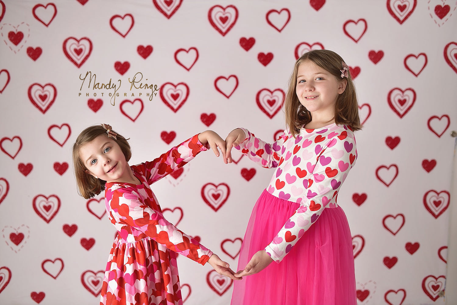 Kate Valentine's Heart Red Doodles Backdrop Designed by Mandy Ringe Photography -UK