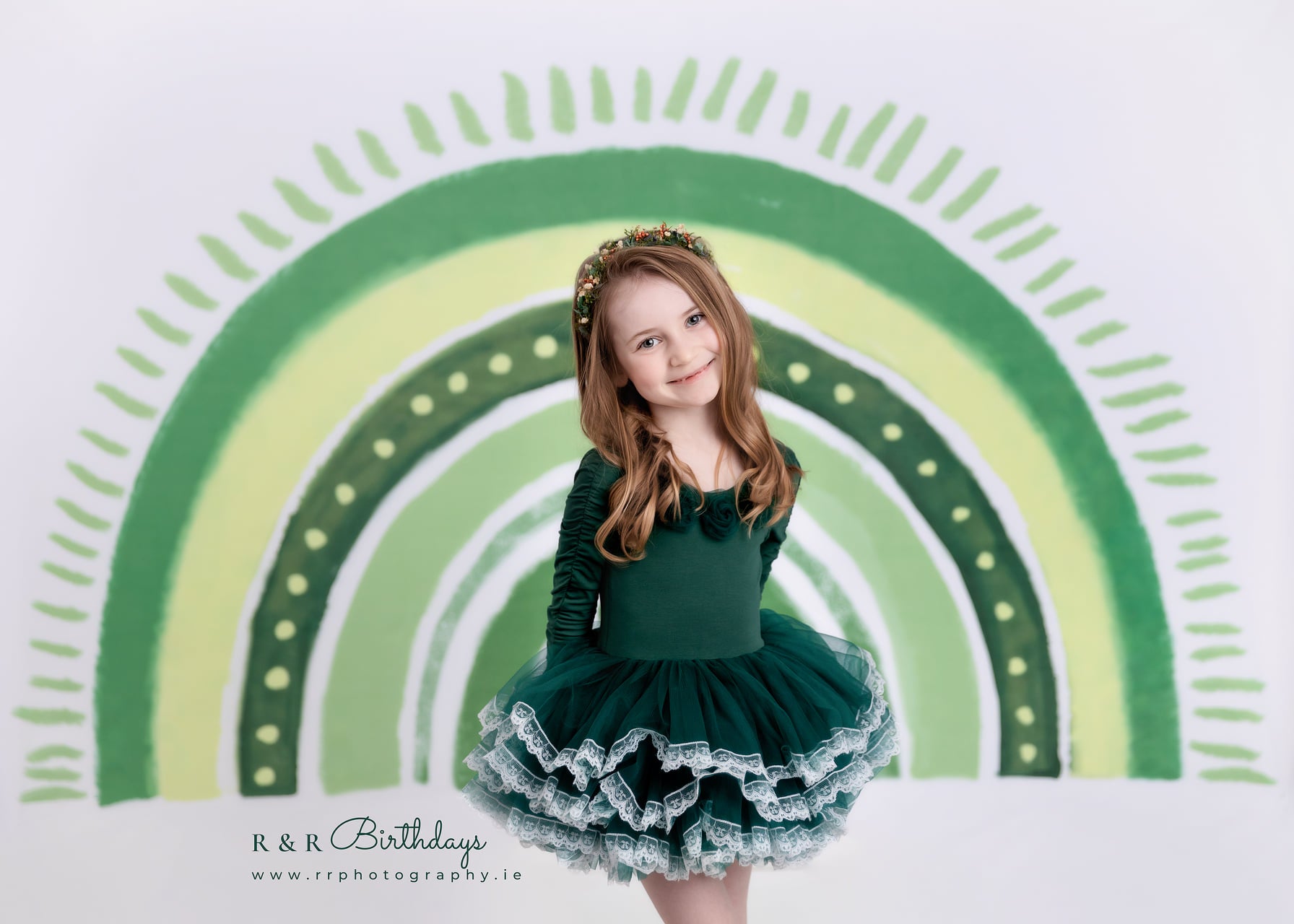 Kate St.Patrick's Day Rainbow Green Lucky Clover Backdrop Designed by GQ