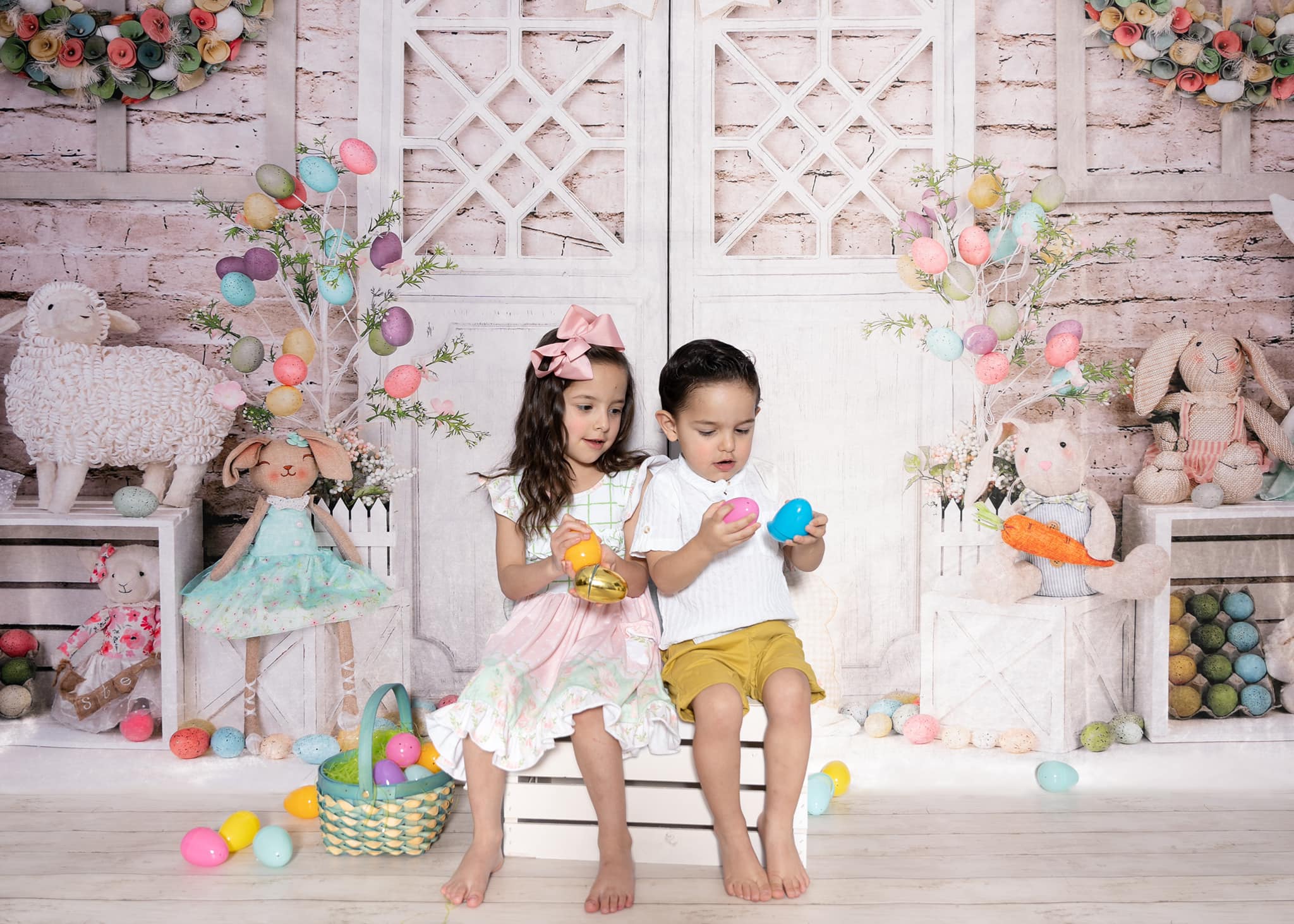 Kate Barn Door Colorful Egg Easter Backdrop for Photography -UK