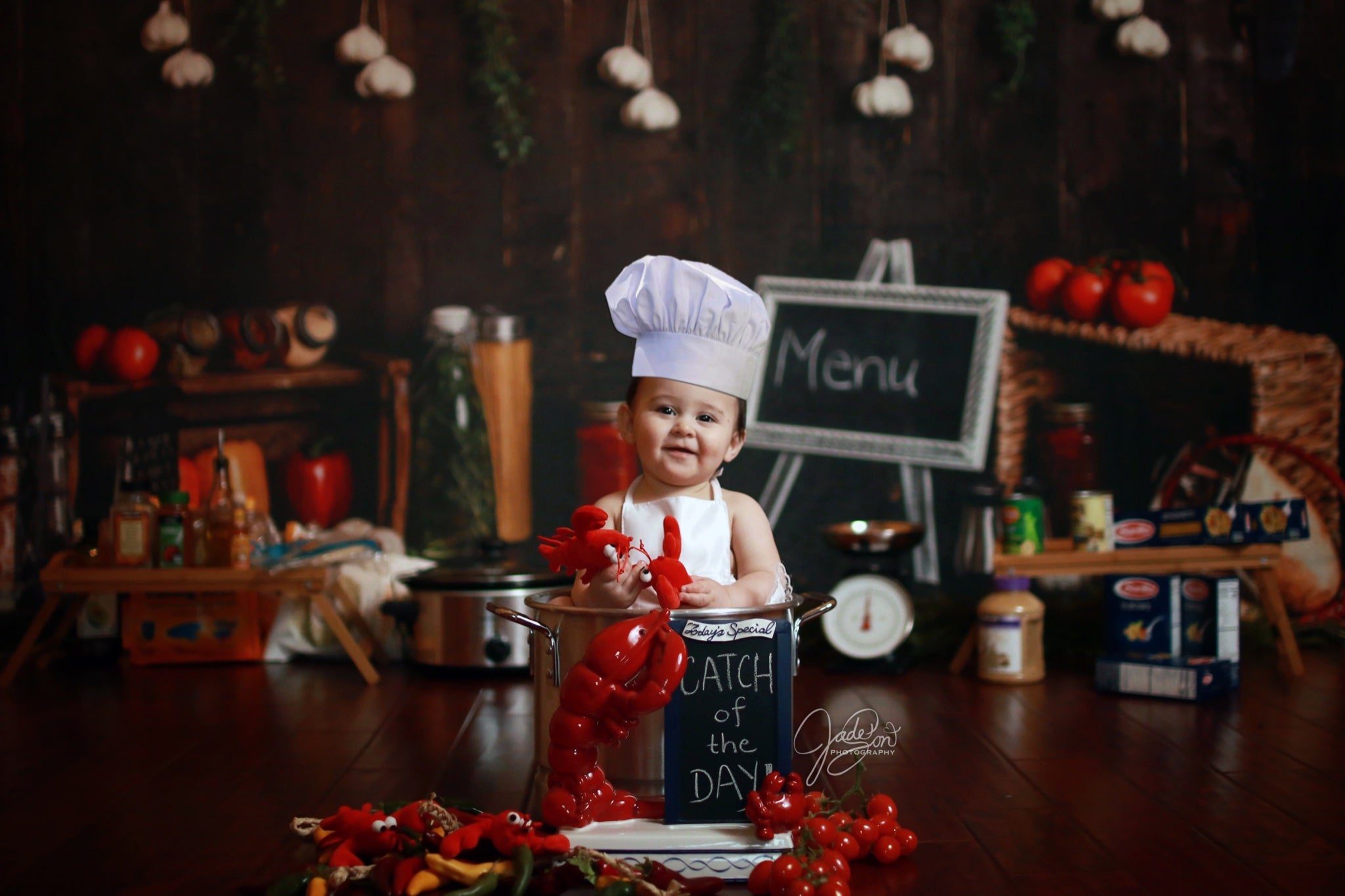 Kate Cake Smash Wood Kitchen Backdrop Designed By Rose Abbas -UK