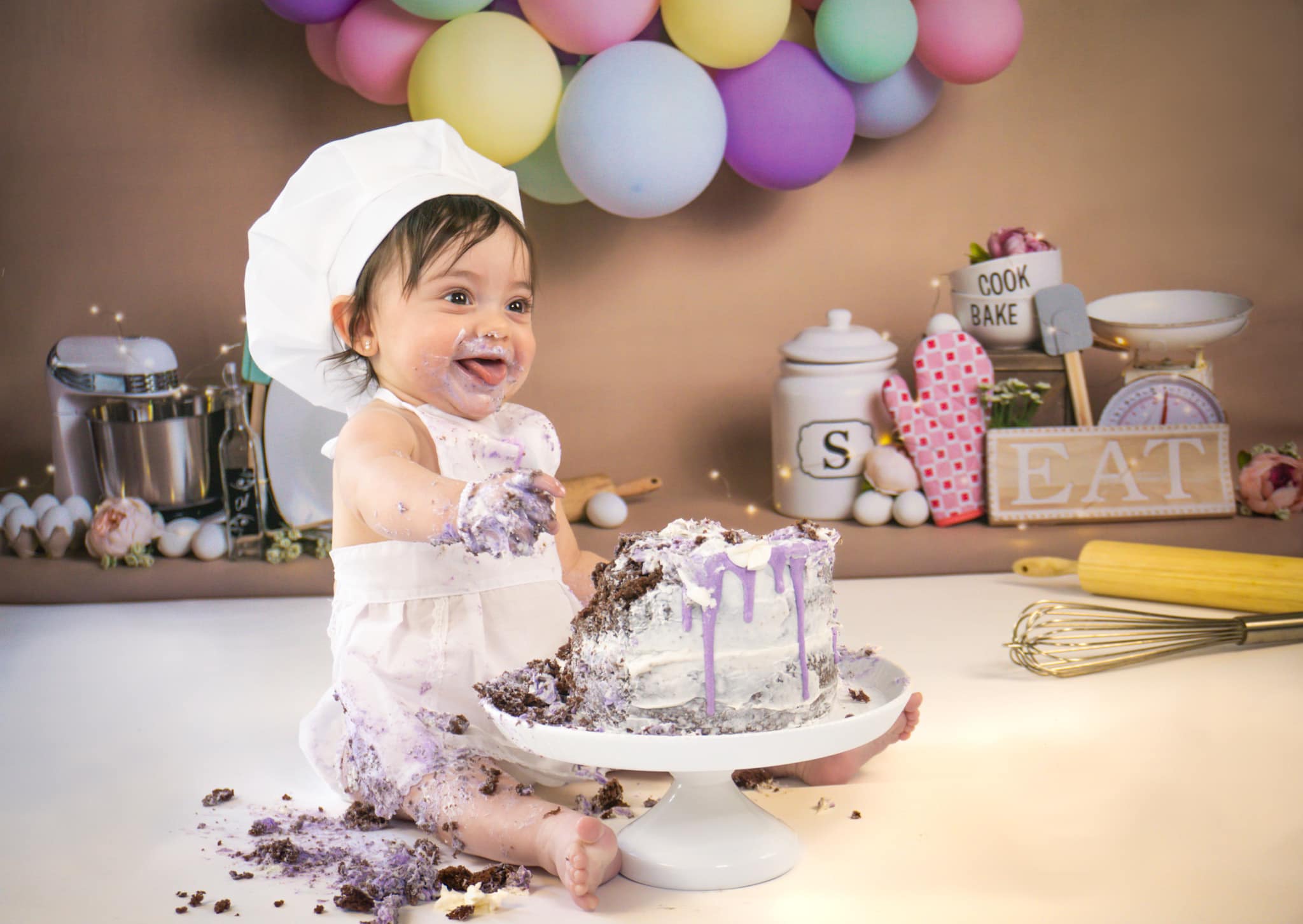 Kate Cake Smash Baker Children Backdrop Designed by Megan Leigh Photography
