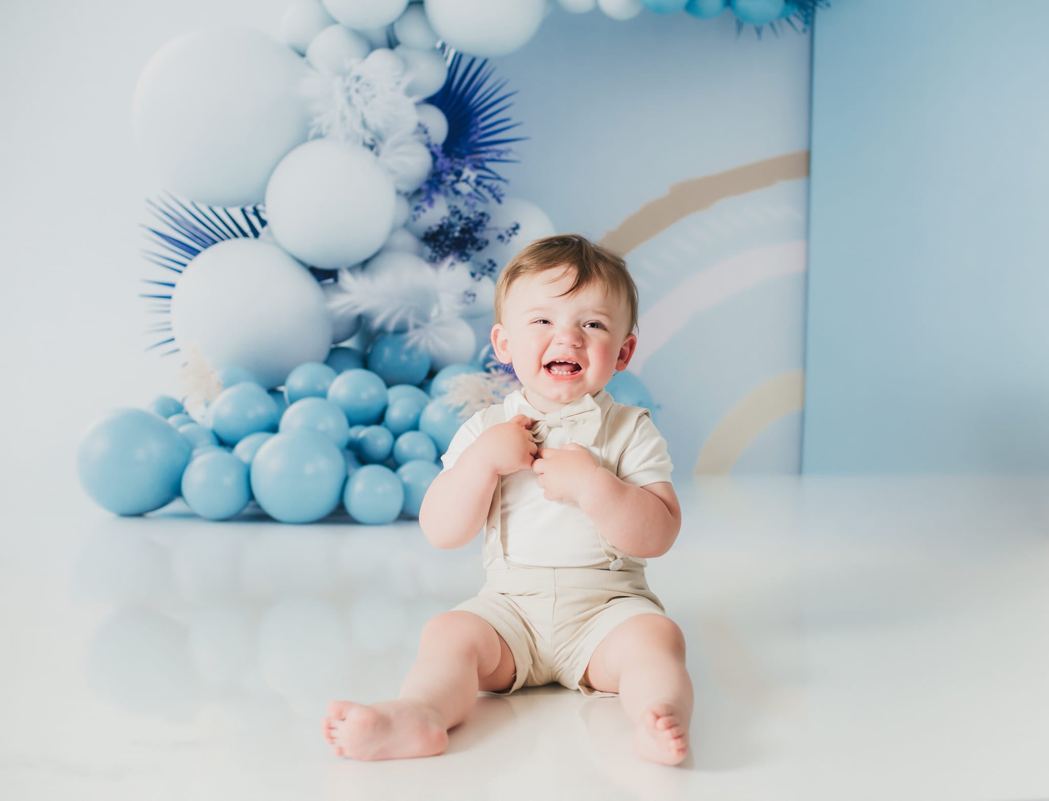 Kate Blue Boho Balloons Backdrop Designed by Uta Mueller Photography -UK