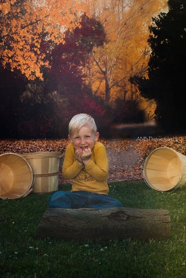 Kate Autumn Golden Leaves Backdrop Designed by Rose Abbas -UK