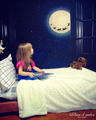Kate Window Night with Moon and Star View Backdrop Designed By Jerry_Sina -UK