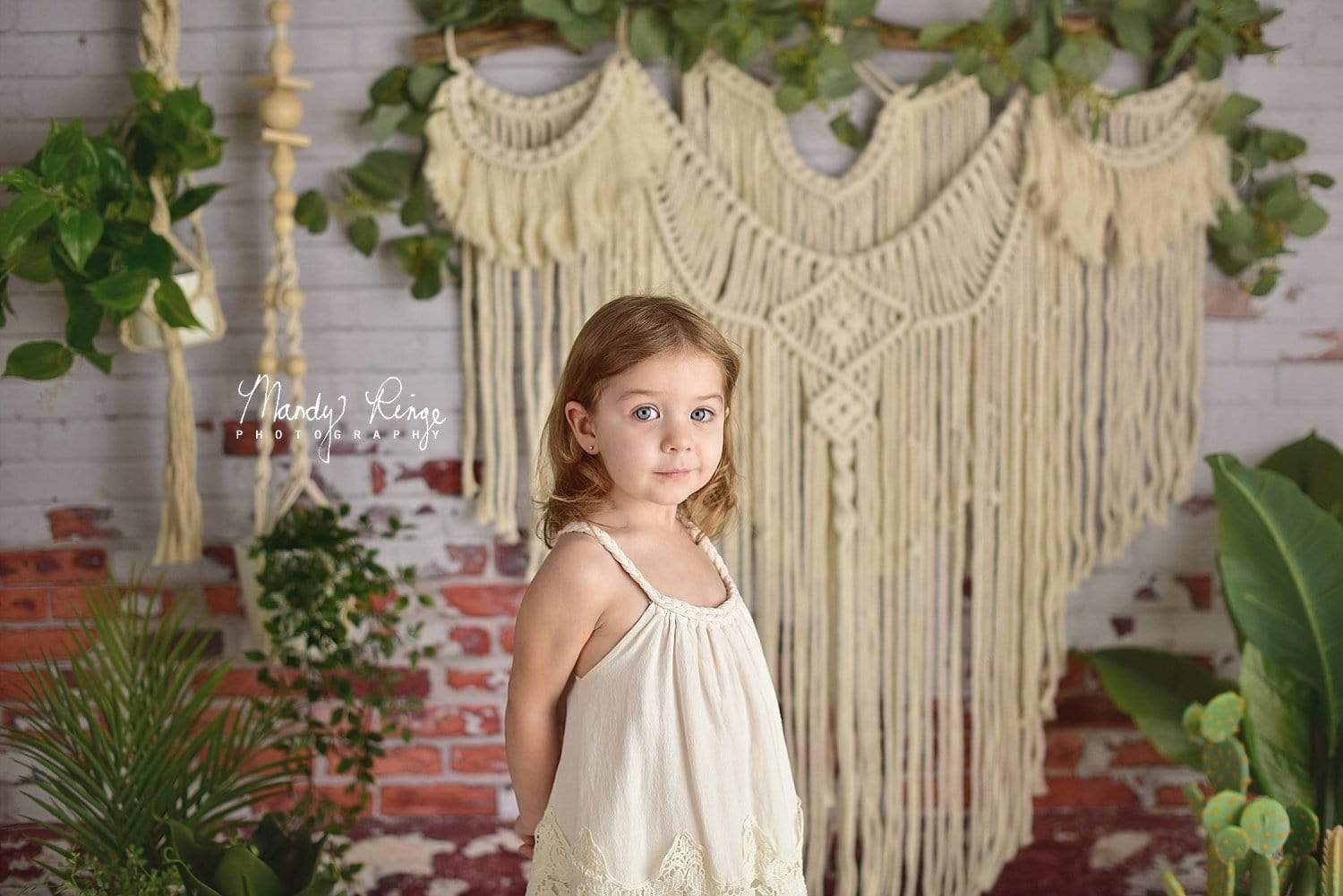 Kate Boho Macrame Wall with Plants Backdrop Designed By Mandy Ringe Photography -UK