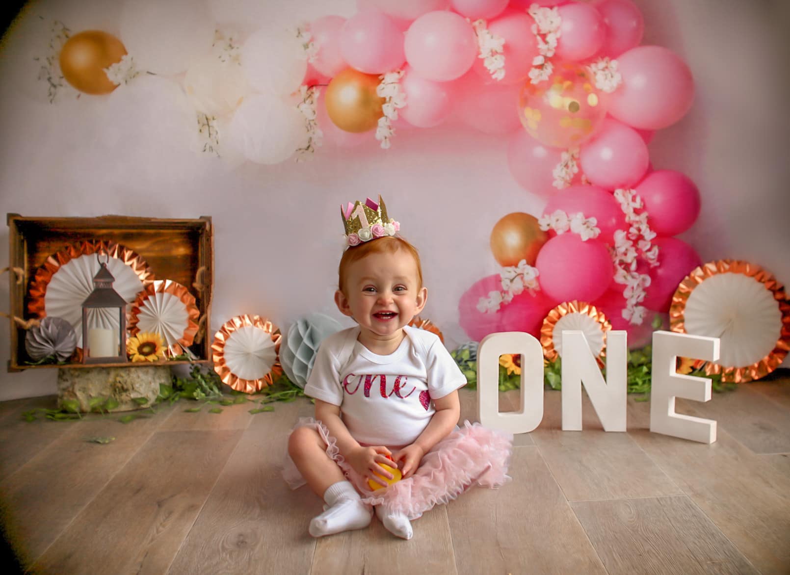 Kate Pink Balloons Garland Birthday Backdrop Designed by Megan Leigh Photography -UK