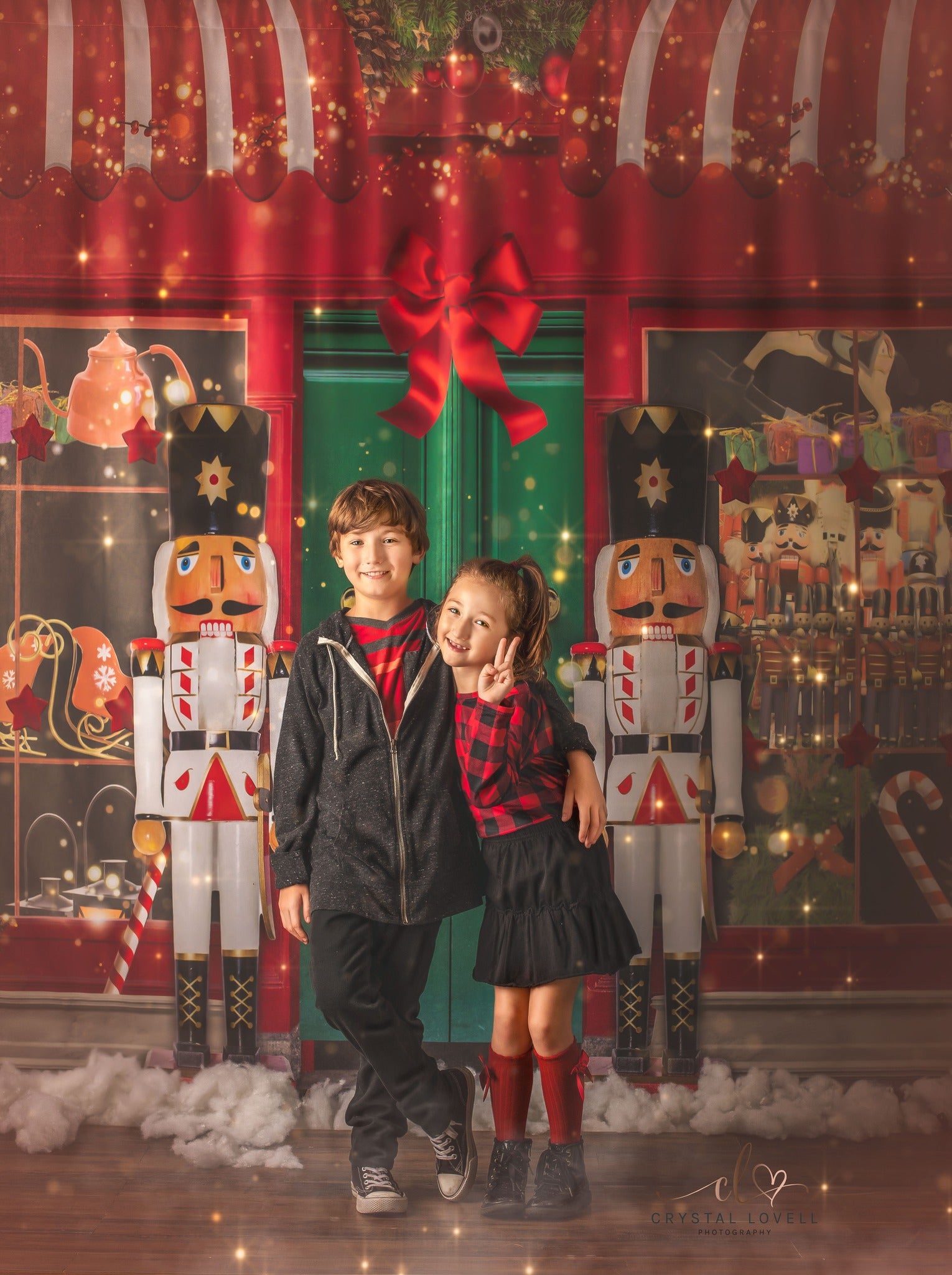 Kate Christmas Store Soldier Toys Nutcracker Backdrop for Photography