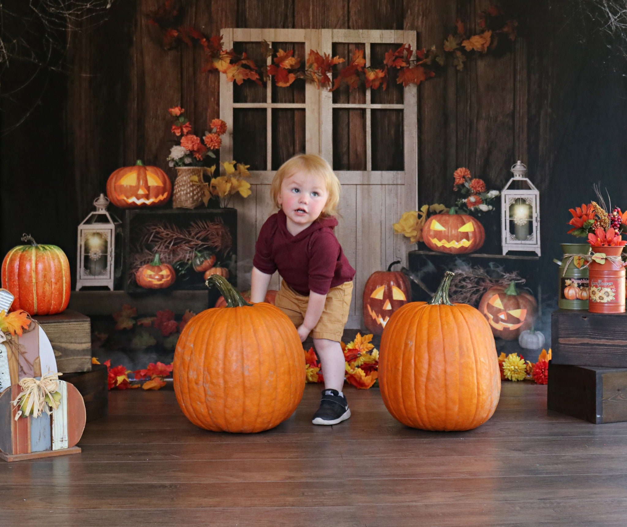 Kate Autumn/Thanksgiving Pumpkins Lights Backdrop Designed by Jia Chan Photography -UK