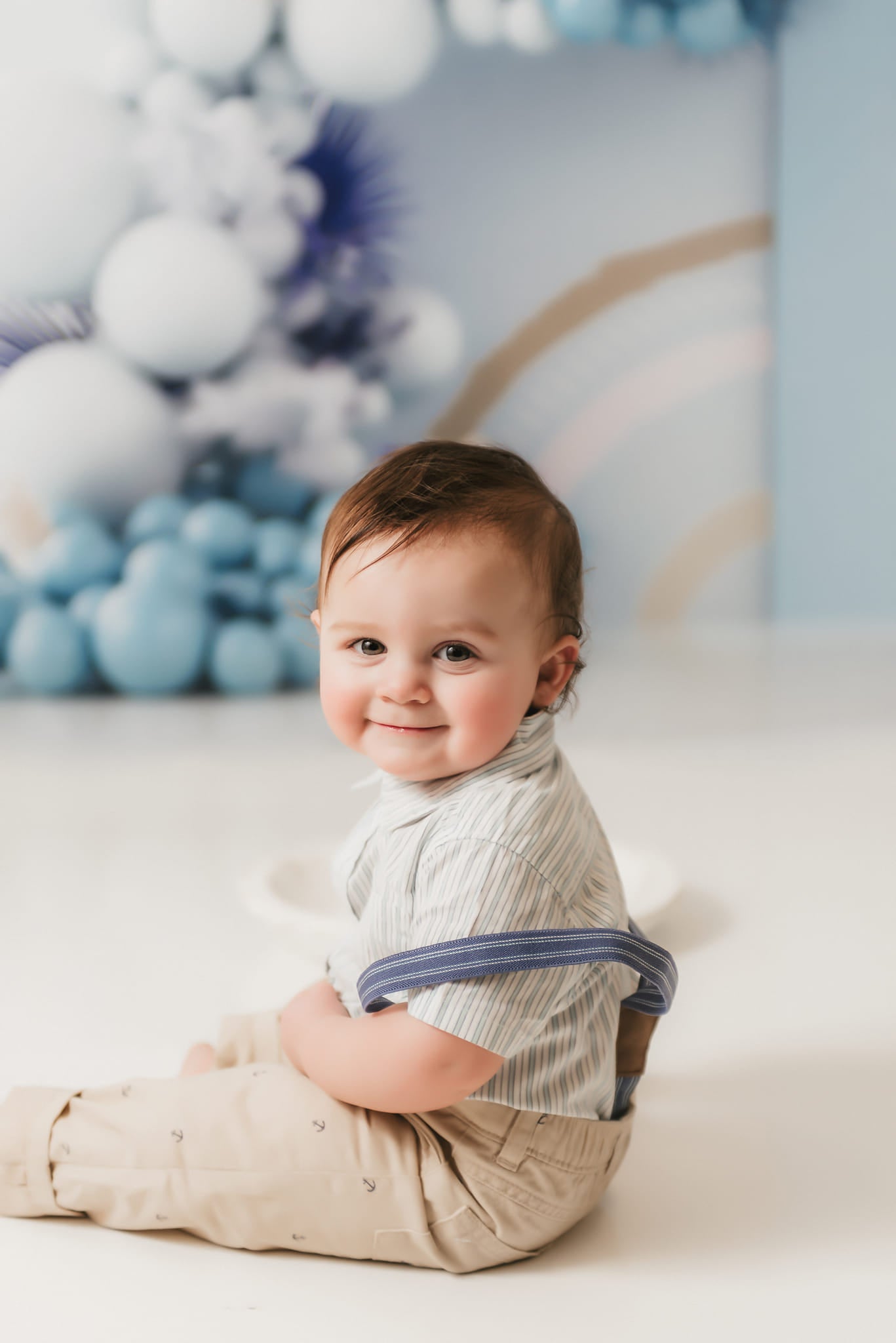 Kate Blue Boho Balloons Backdrop Designed by Uta Mueller Photography -UK