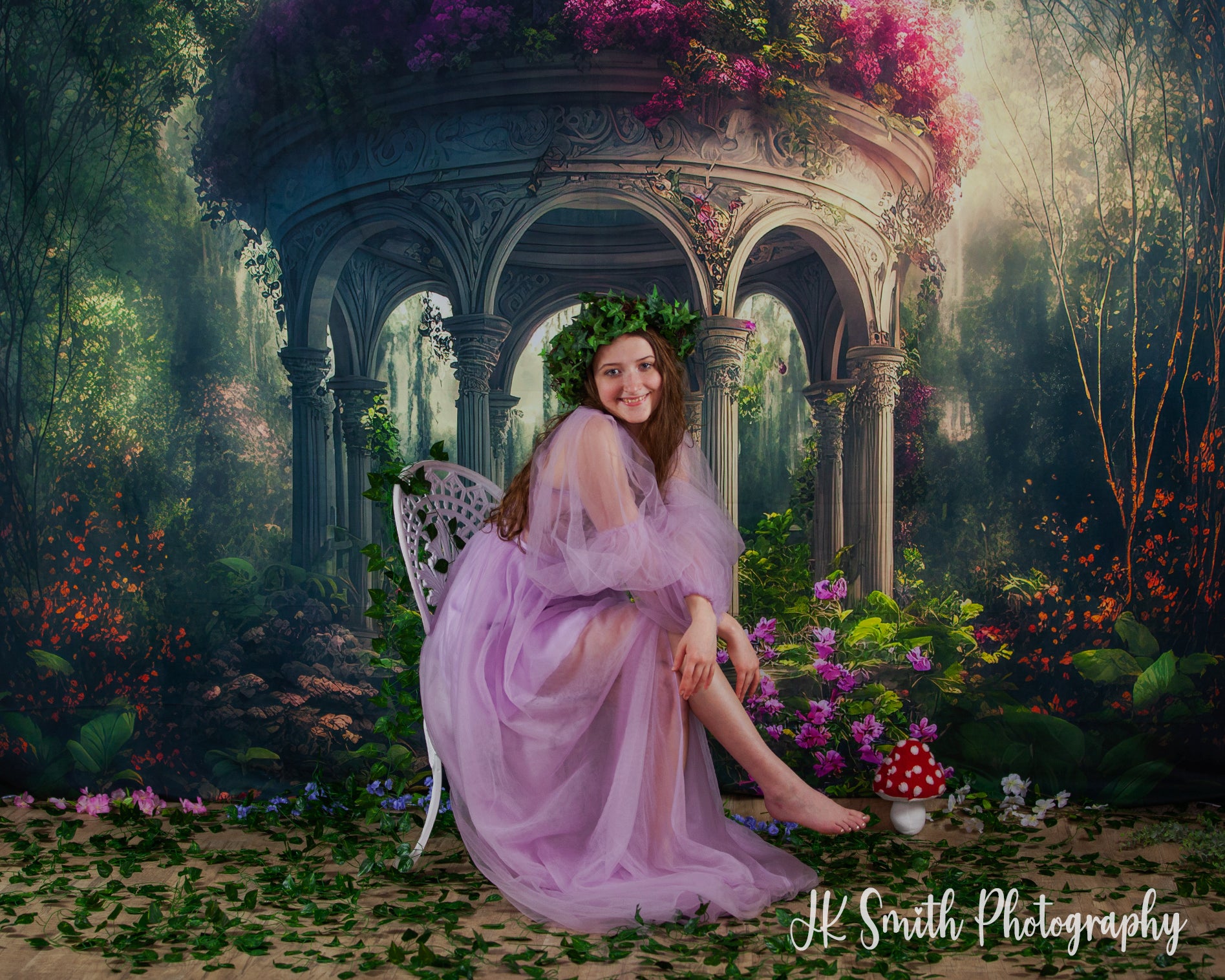 Kate Spring Fantasy Flower Garden Forest Backdrop Designed by Candice Compton