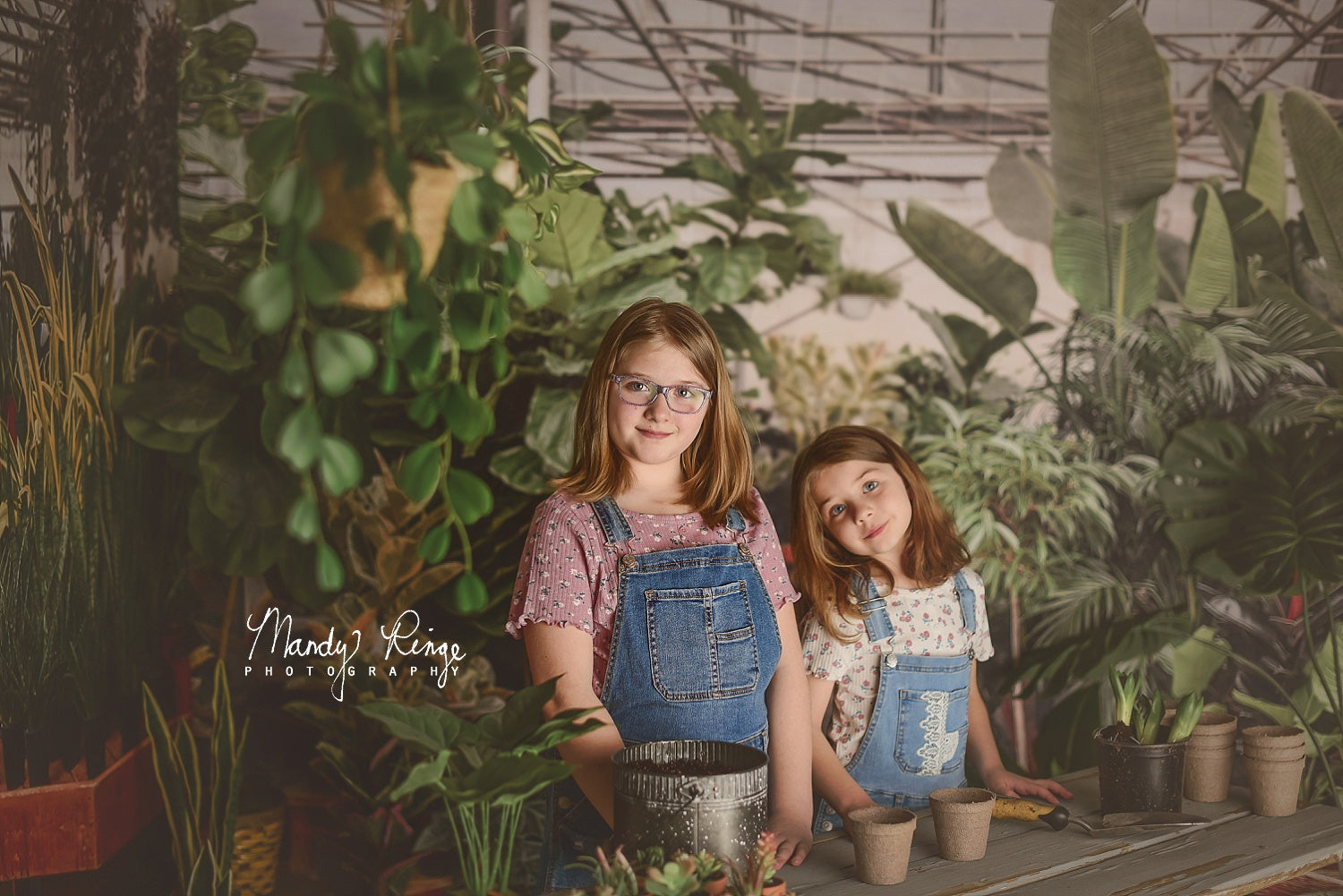 Kate Spring Tropical Greenhouse Interior Backdrop Designed by Mandy Ringe Photography