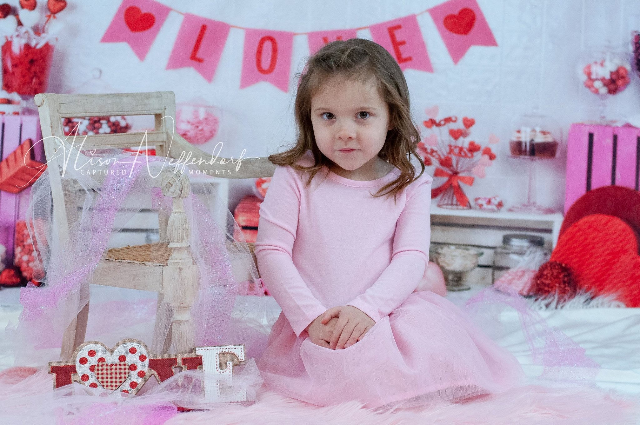 Kate Valentine Sweet Shoppe Backdrop designed by Arica Kirby