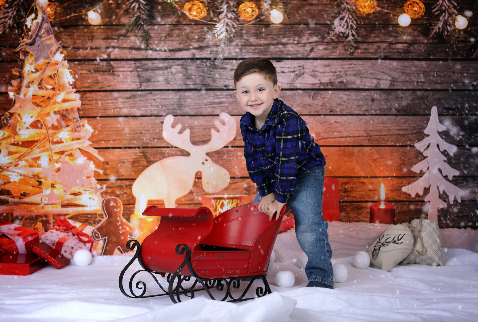 Kate Snow Wooden Wall Backdrop For Christmas Photography