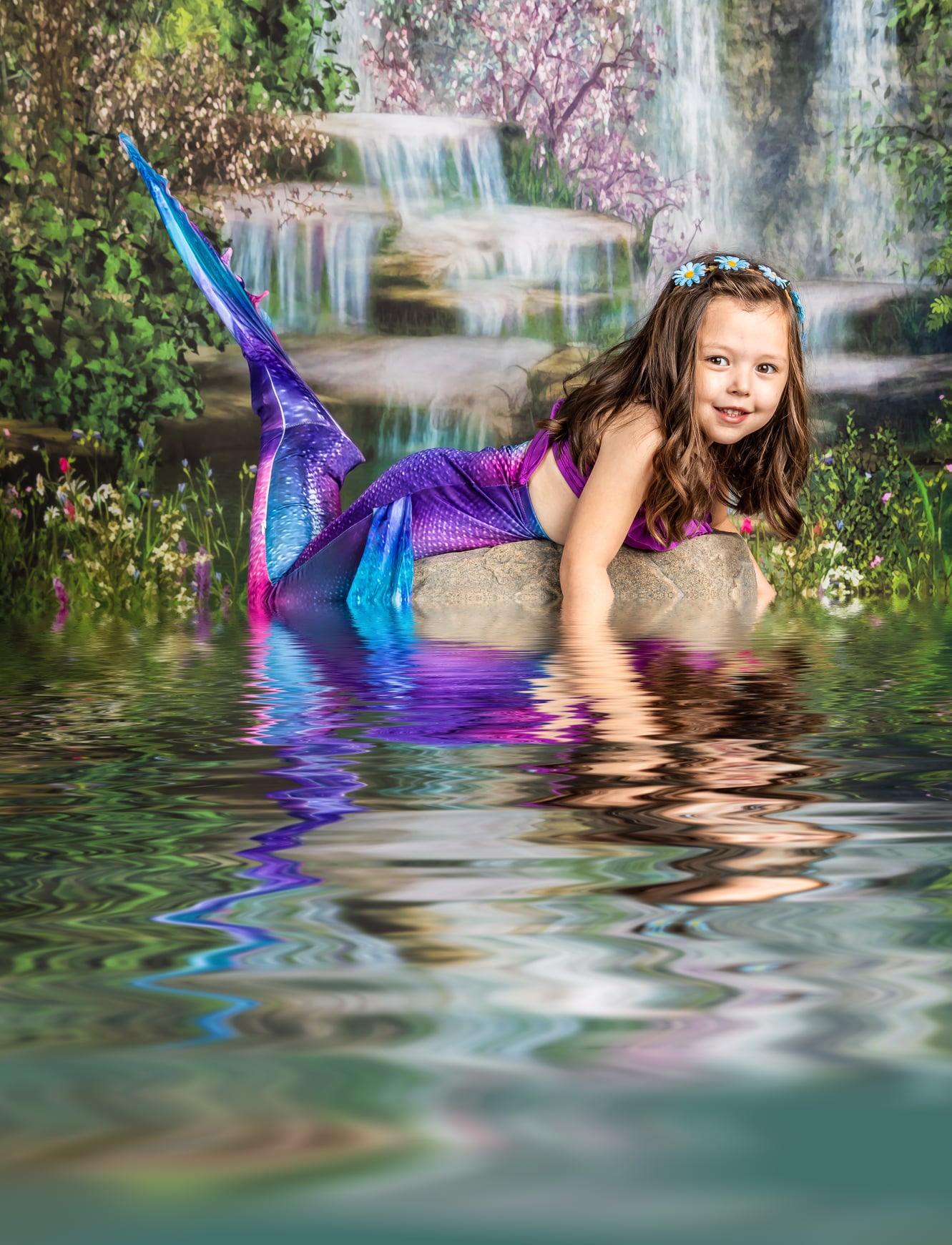 Kate Mermaid Stream Water Spring Backdrop -UK