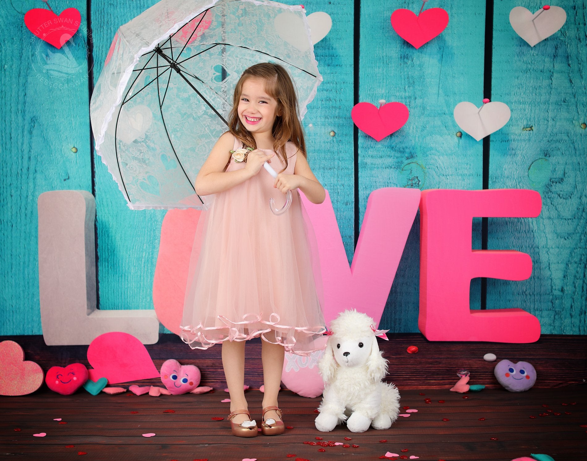 Kate Valentine'S Day  Wooden Wall Love Photography Backdrop
